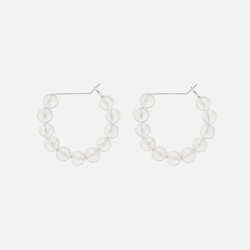 Kara Yoo - Michelle Clear Quartz Hoops
